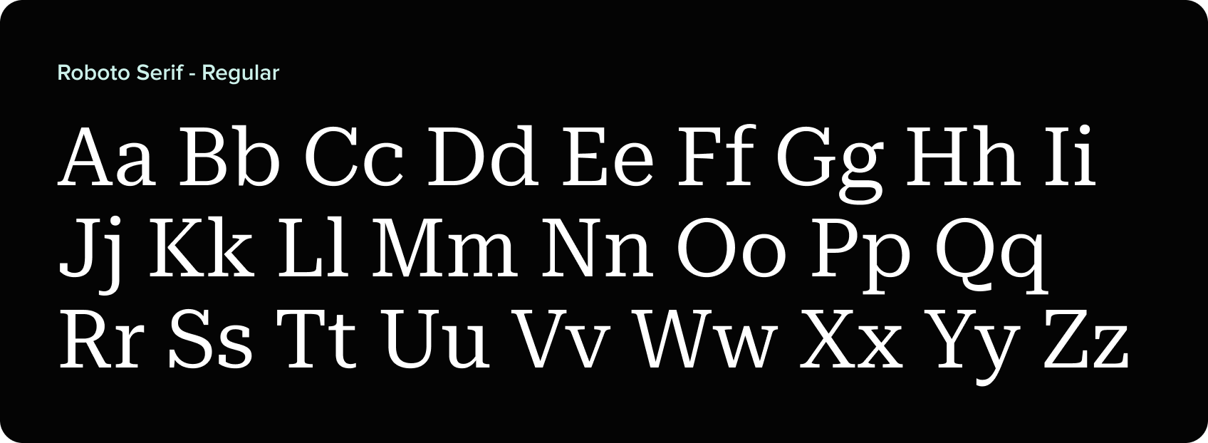 Roboto serif regular font specification