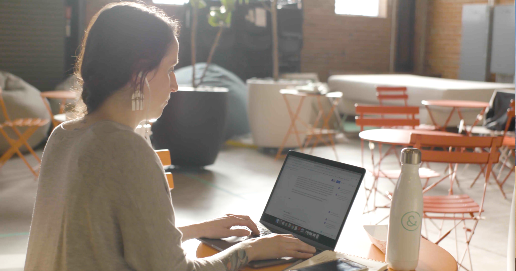 Example of woman on computer